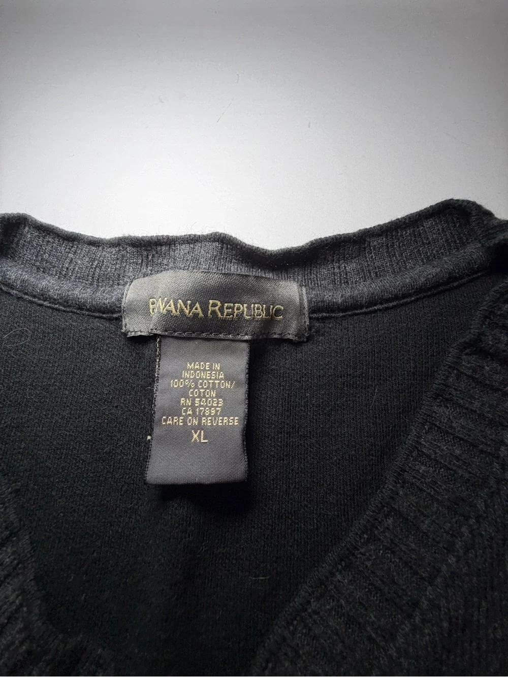 Banana Republic Men's Charcoal V-Neck Sweater